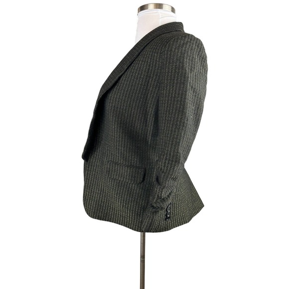 Veronica Beard Clay Shawl Lapel Boy Blazer Open Front Drape Tweed Wool Blend 6 - Picture 5 of 10